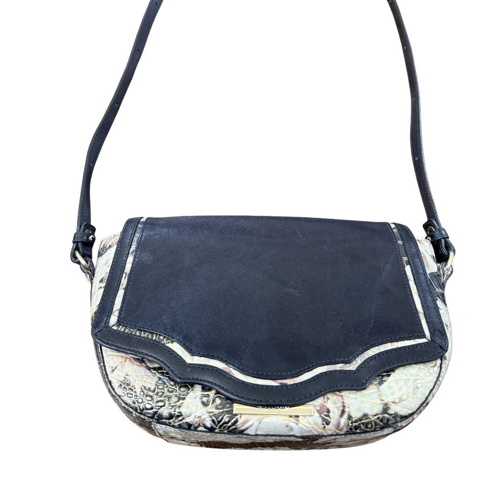 Brahmin Ella Crossbody – Garland Multi | Croc Embossed Leather | Authentic